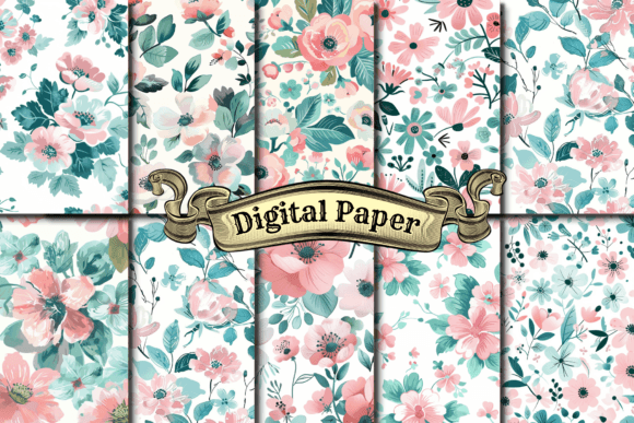 Download Watercolor Flower Digital Paper - Watercolor flower digital paper Collection